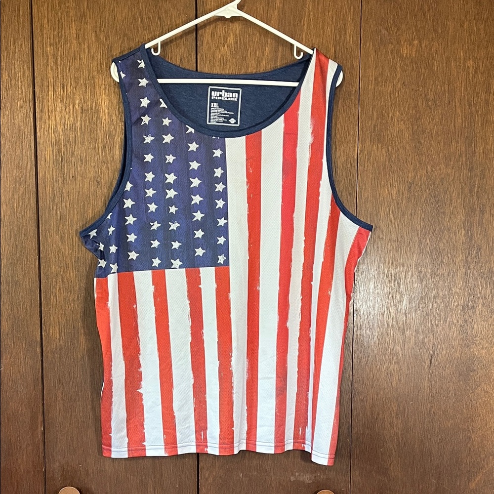 Urban Pipeline Stars and Stripes Womens Distressed Tank Top XXL